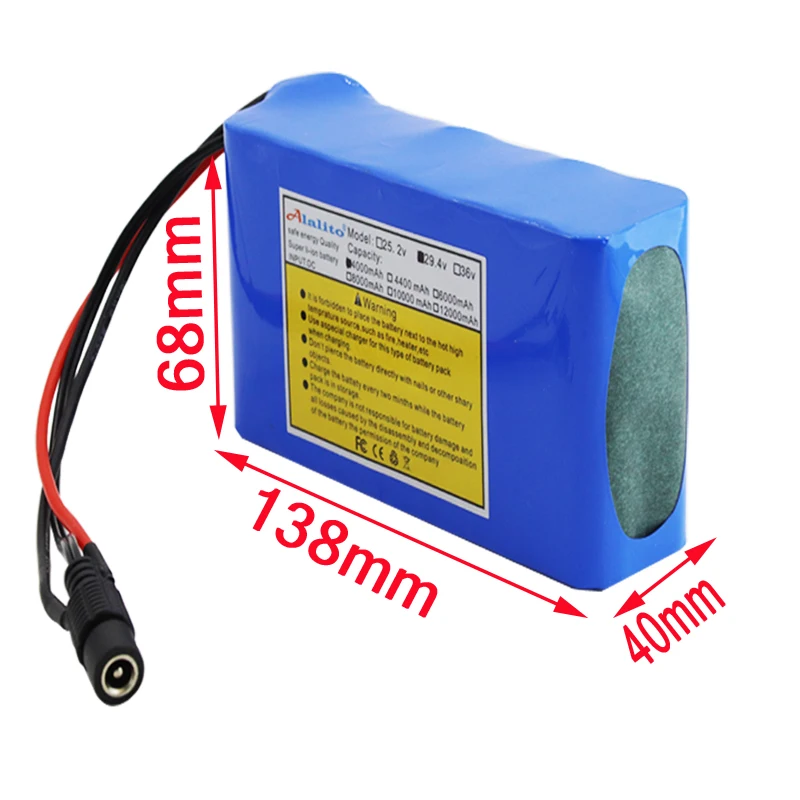 High quality 24V 4Ah 7S2P 18650 Battery li-ion battery 29.4v 4000mAh electric bicycle moped /electric/lithium ion pack | Электроника