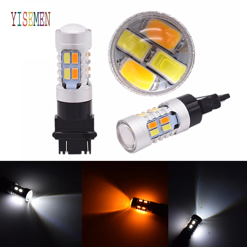 2X T25 3157 5630 SMD LED белый Янтарный Желтый двойной цвет переключение Авто поворотные