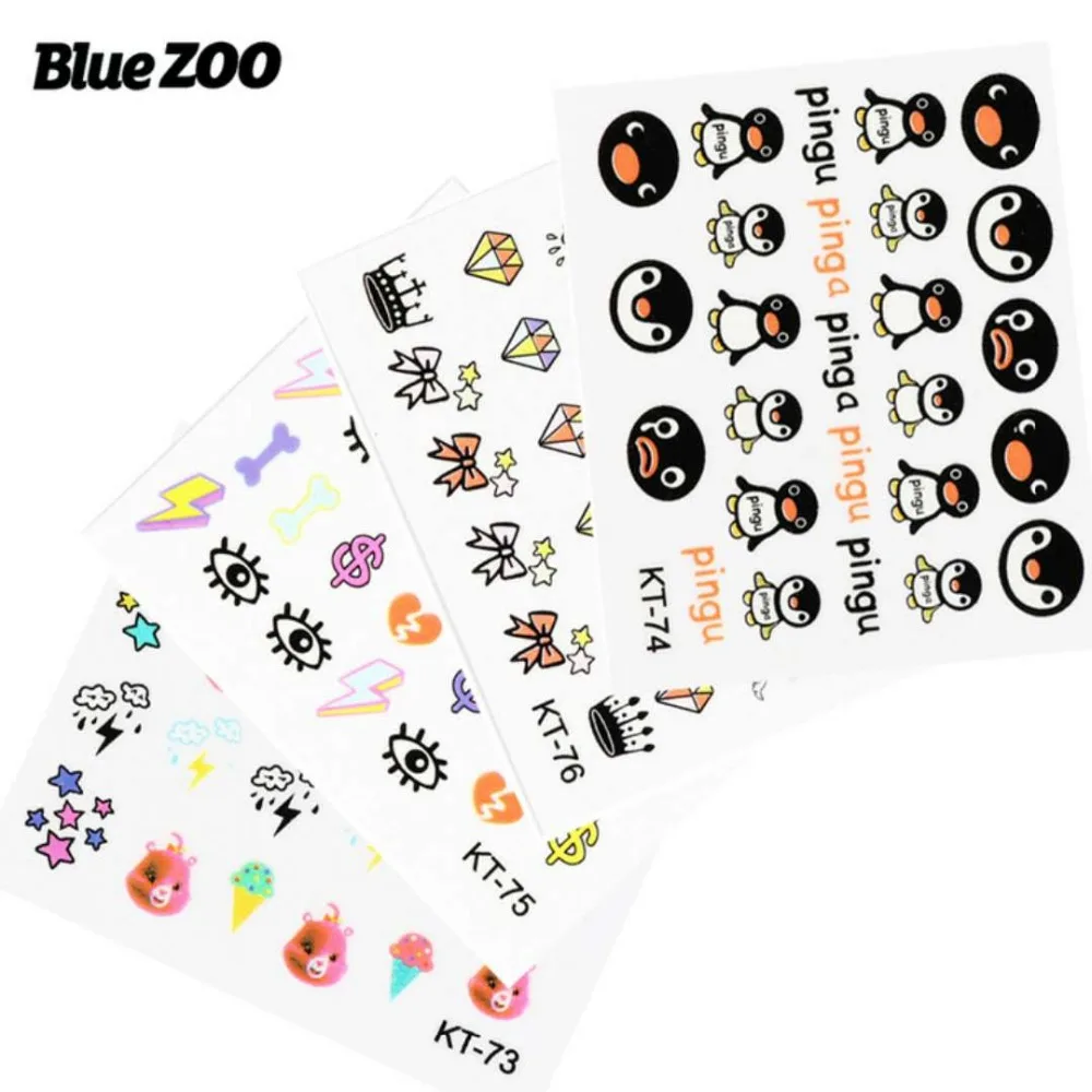 24 Sheets Ultrathin 3D Nail Stickers Cartoon animation Image 7*9cm Adhesive Art Decorations Japanese And Korean StyleKT10 | Красота и