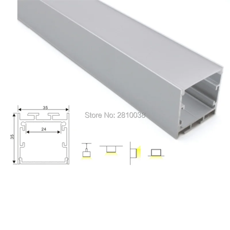 

50 X 1M Sets/Lot anodized silver led aluminum profile and U channel extrusion for ceiling Or pendant light