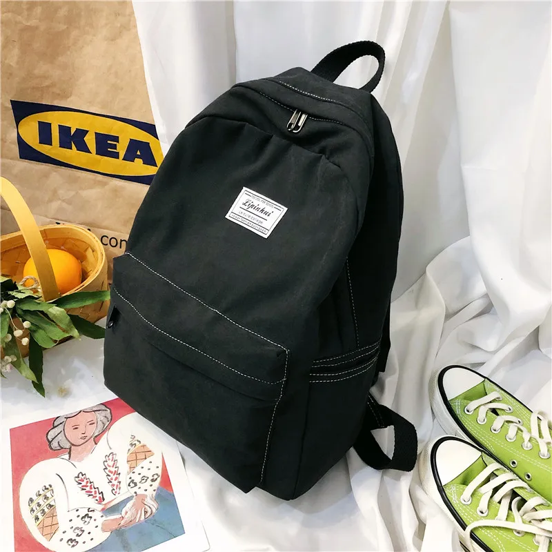 Cute Student Cotton Fabric Backpack Women School Bags For Teenage Girls Harajuku Backpacks Ladies Kawaii Luxury Female Book Bag