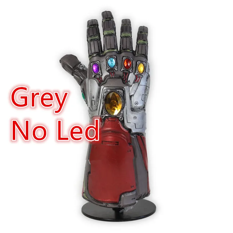1:1 светодиодный светильник Thanos Gauntlet военные Косплей Перчатки ПВХ экшн-модель игрушки подарок на Хэллоуин Детский подарок - Цвет: Gery No Led