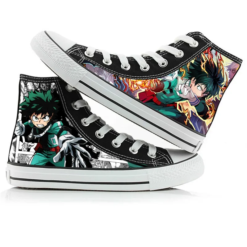 2 Male Size Boku no My Hero Academia/маскарадные высокие парусиновые туфли Izuku Midoriya кроссовки Shoto Shouto Katsuki Bakugou повседневная обувь для мужчин и женщин - Цвет: 2 Male Size