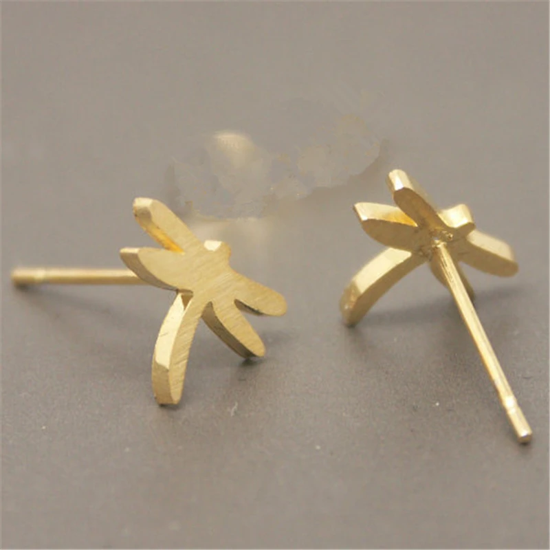 Модные бамбуковая Стрекоза серьги гвоздики простая симпатичная в виде насекомых