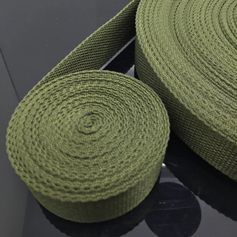 Army green 10 ярдов Длина 38 мм широкий ремень нейлоновая тесьма рюкзак Поясные Сумки ремесла - Цвет: Army green