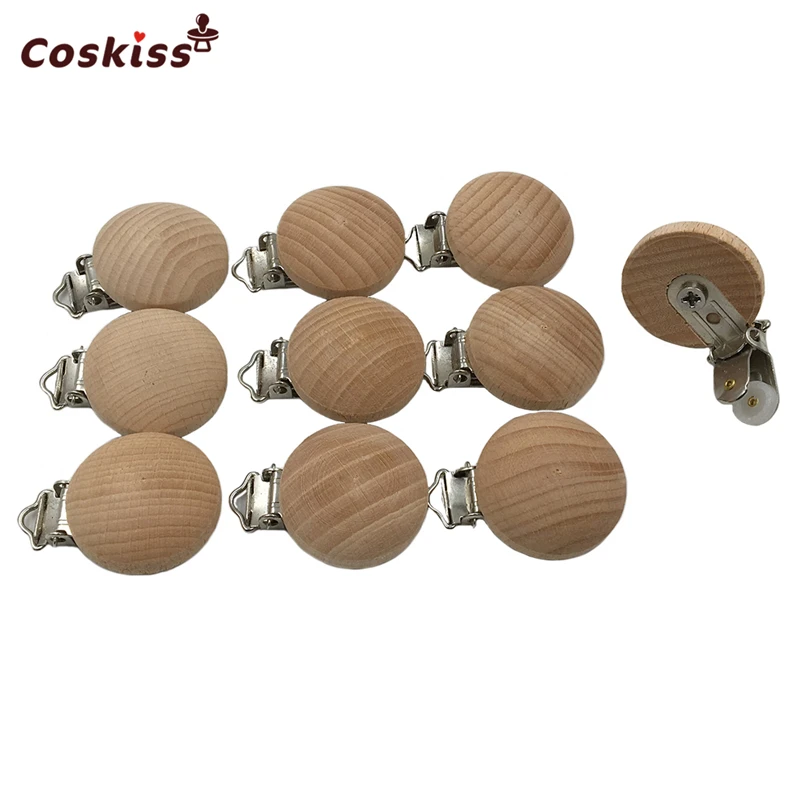 Clip de madera para chupete, accesorios para lactancia, 3,5 cm (1,38 pulgadas), chupete de haya, dentici&oacute;n masticable, Diy, cadenas de Clip Dummy, mordedor para beb&eacute;-2