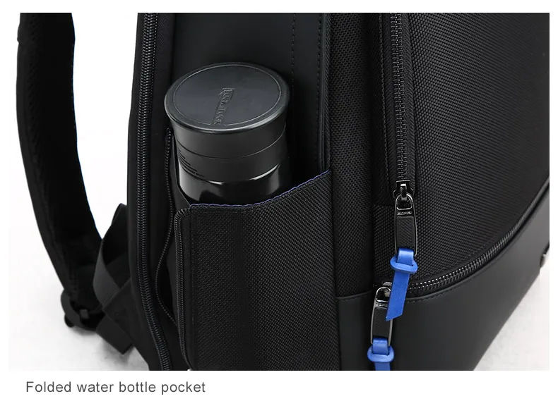 BOPAI Водонепроницаемый черный рюкзак большой емкости Anti Theft Back Pack USB для мужчин