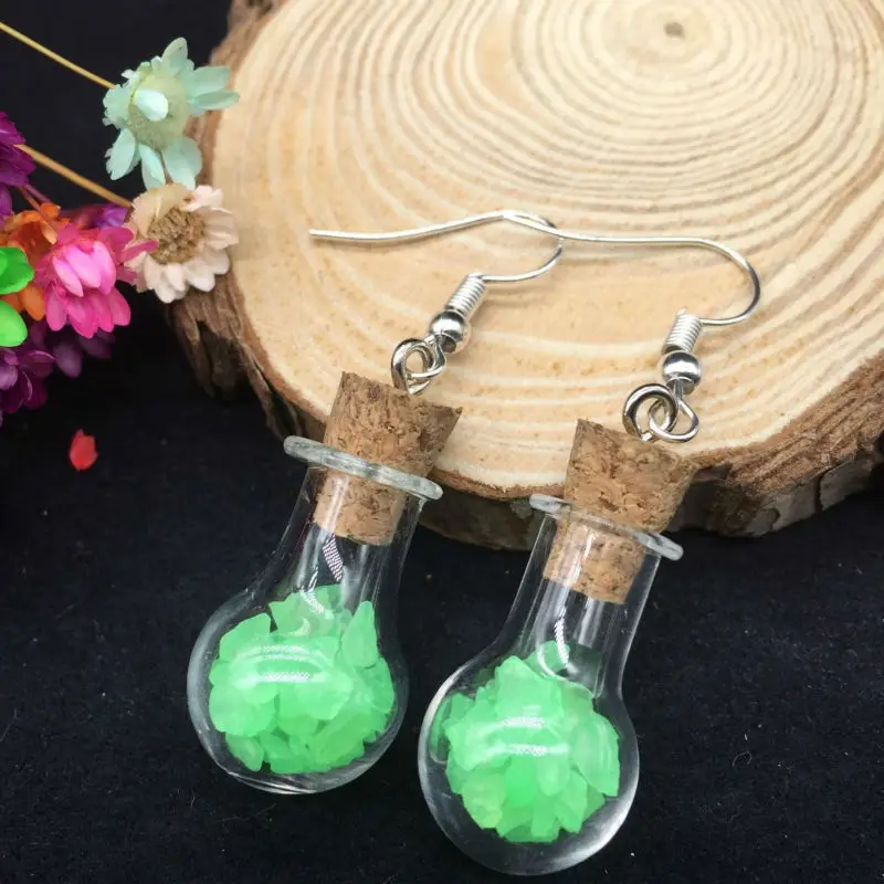1Pair 7 Color Artificial crystal stone Fashion Charm Long Earrings For Woman Bridal Pure Cute Cork Bottle Drop Earring Jewelry | Украшения