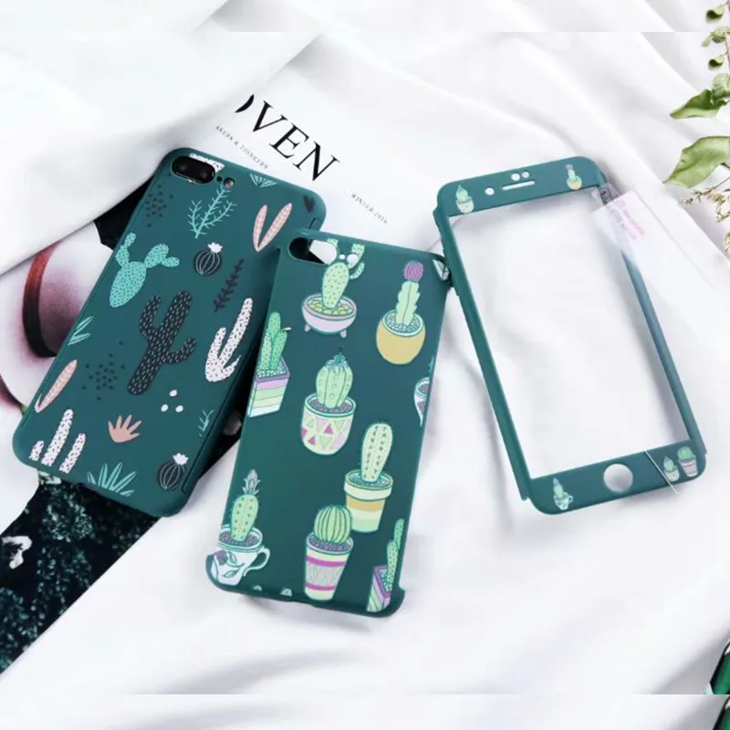 FTAIDKJ 360 градусов Полная защита Жесткий ПК чехол для iPhone 6S 7 8 Plus X XR XS Max милый
