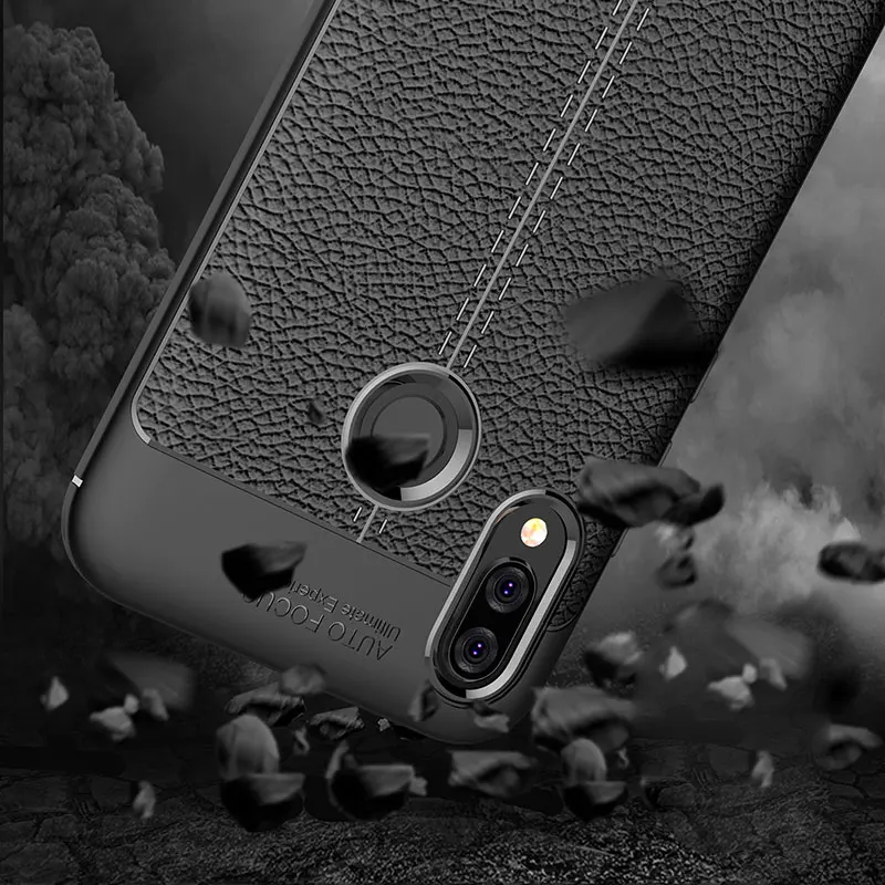 Cases for Huawei P20 Lite Back Cover Litchi Pattern TPU Silicone Soft Case Coque For |