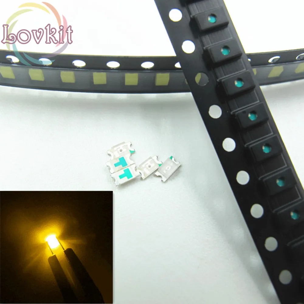 100 шт. 0603 SMD Желтый светодиод SMT светодиоды диод 585 595nm высокое качество чип лампы