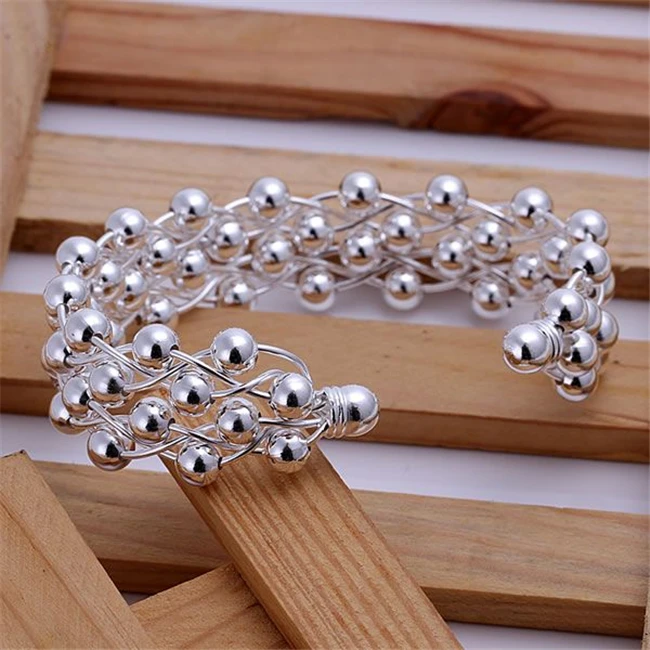 KN-B022 Wholesale Silver Color Bracelets Factory Price Free Shipping New Arrival Fashion Jewelry Purple Silvery Bangle - купить по