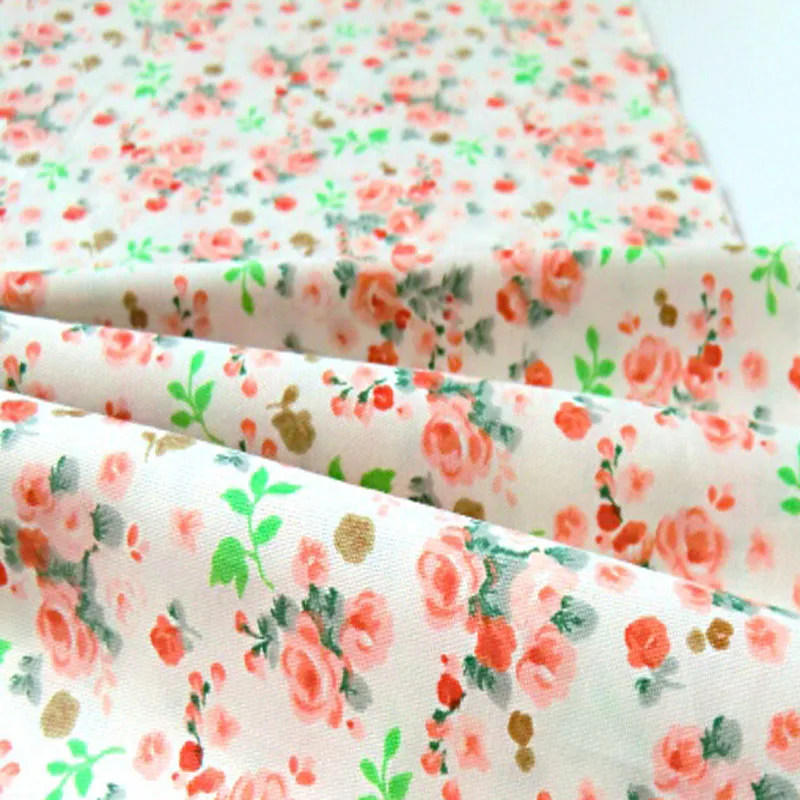 Хлопковая ткань с оранжевыми цветами для детского постельного белья Лоскутная