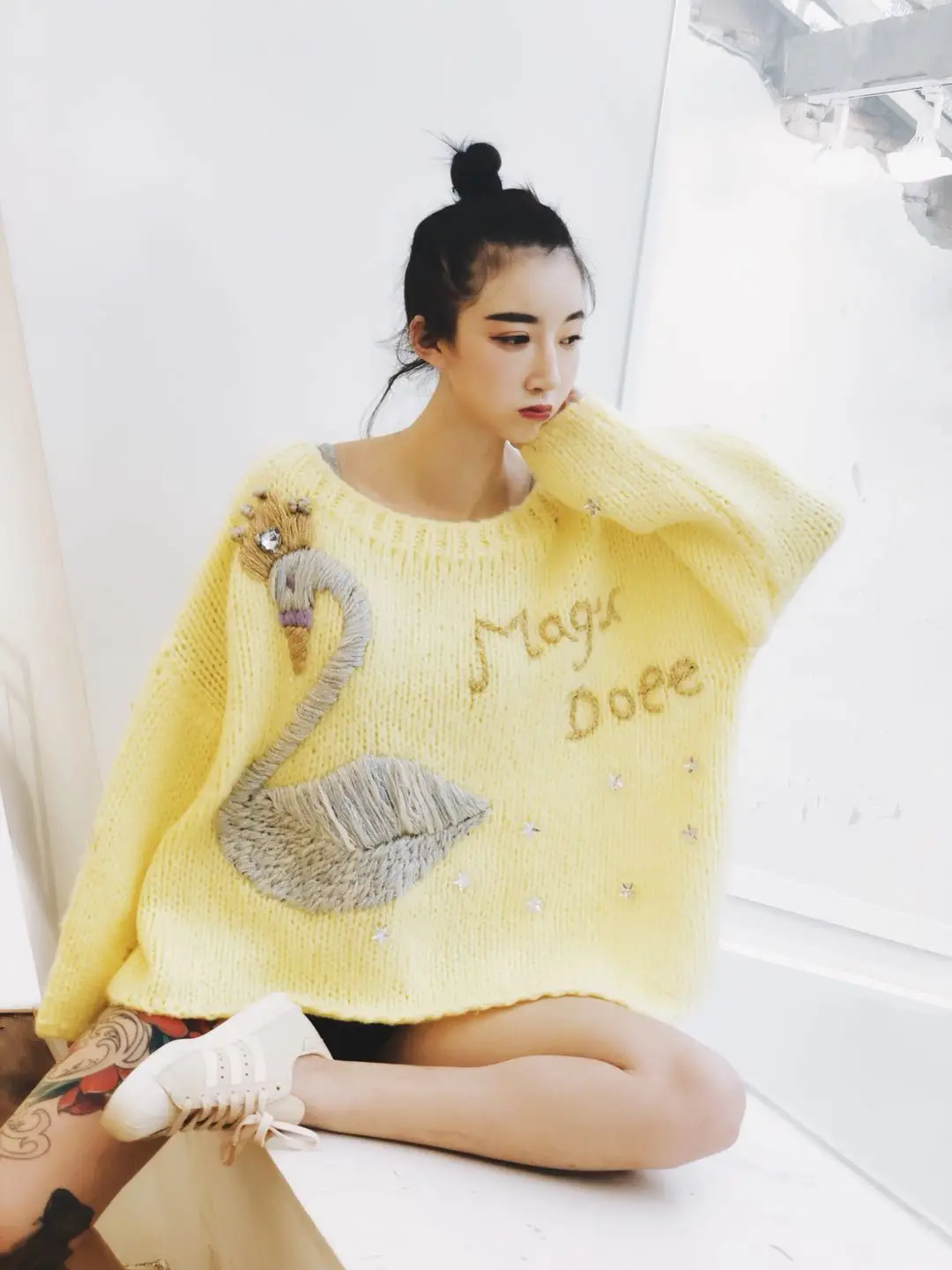2020 Jumper Pullover Sweater Women Winter Thick Stick Needle Hook Flower Female Pattern Handmade Three-dimensional Sweet Girl | Женская