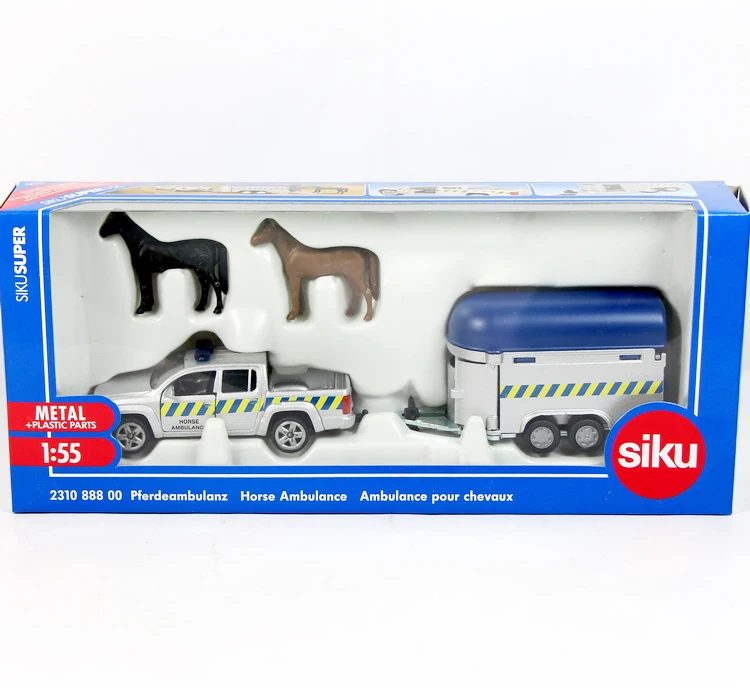 Siku 2310 vw Конюшни автомобиль с вагон для лошадей лошадь скорой помощи 1:55 сплава