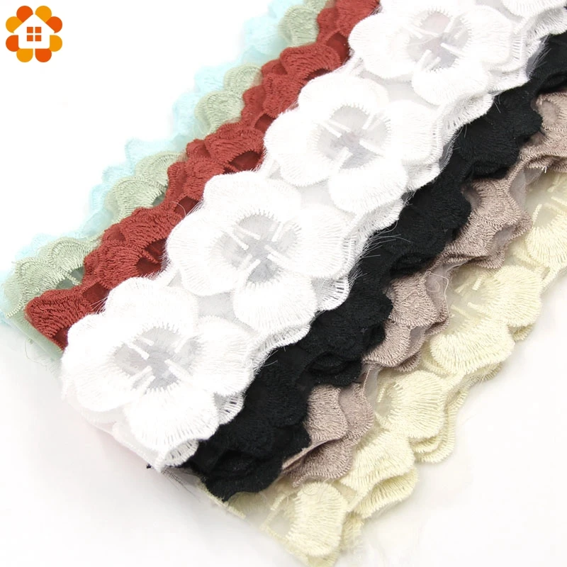 Новинка 2 м/лот 5 см ширина цветок ручная работа пэчворк хлопок и органза материал