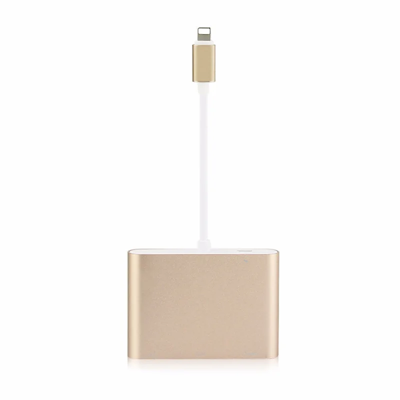 Gold HDTV адаптер кабель для Lightning/HDMI VGA AV аудио-видео кабель-адаптер для iPhone X 8 7 6 plus для iPad Air/Mini/Pro - Цвет: Gold