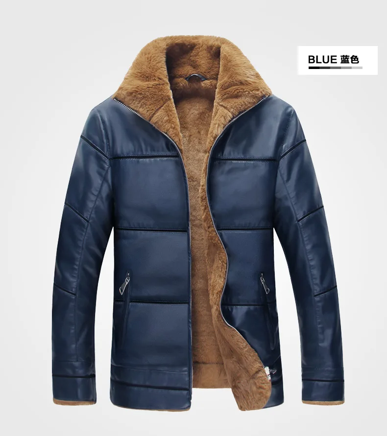 L-8XL,, Новая зимняя мужская одежда, повседневная меховая кожаная куртка, хлопковая стеганая куртка размера плюс, бархатное утепленное кожаное пальто