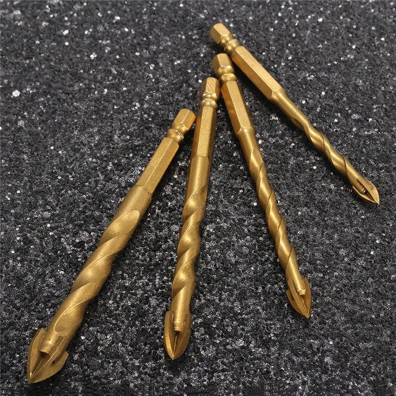 1PC Titanium Tungsten Carbide Tile Glass Cross Spear Head Drill Bits For Masonry Drilling Durable 6/8/10/12mm | Инструменты