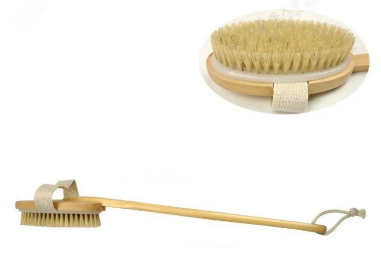 Модная Горячая натуральная Длинная Деревянная щетинная щетка для тела Массажер