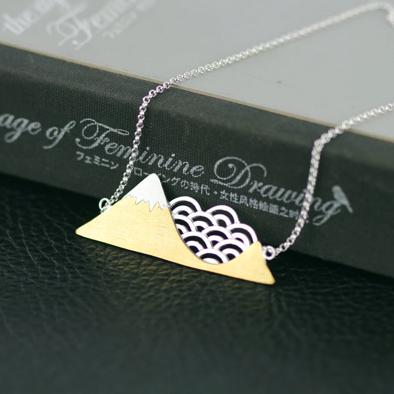 й облако и гора дизайн кулон ожерелье реальный серебро 925 новогодние товары мода