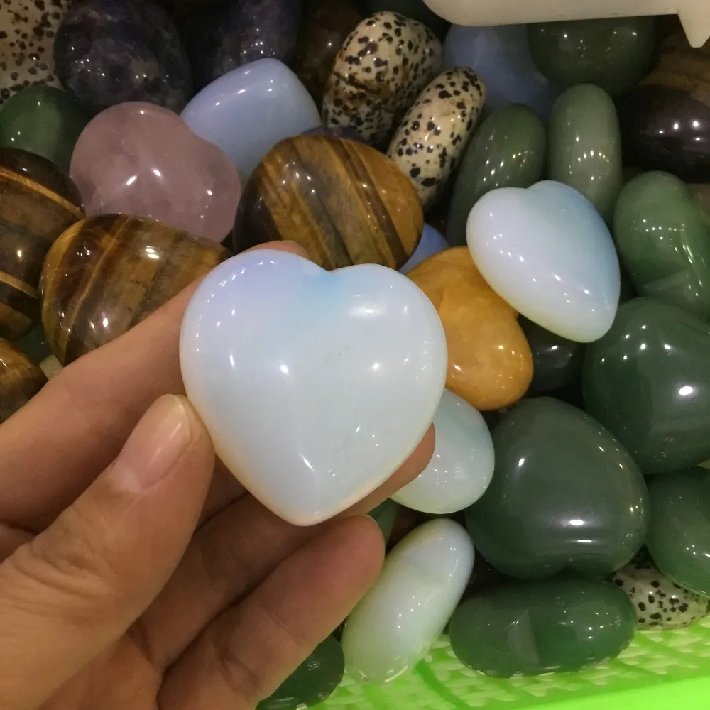 

4cm artificial opal stone carved crystal heart shape crystal puffy heart