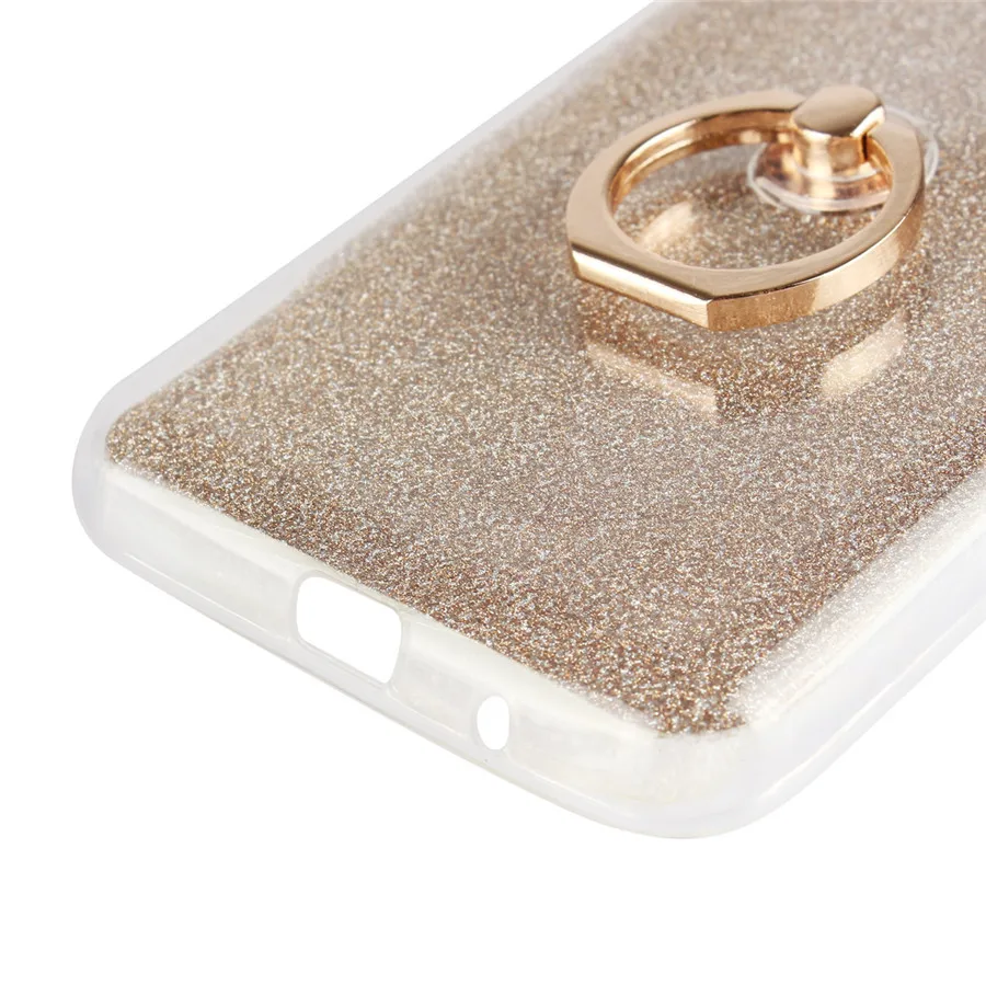 Флэш-порошок ТПУ Мягкая силиконовая с кольцо чехол для телефона задняя крышка