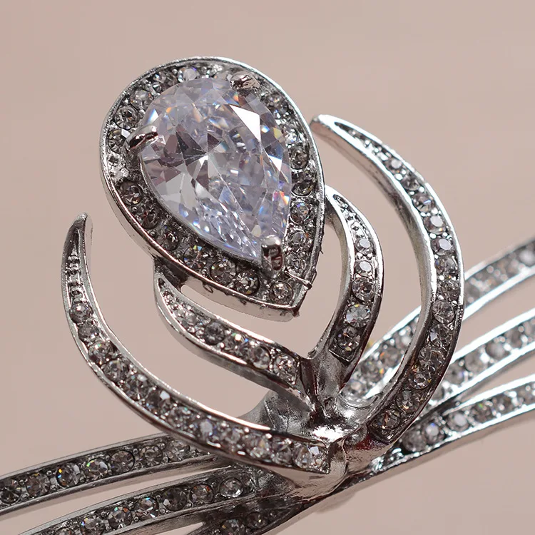 Топ Qualidade Nupcial Do Casamento da Dama De Honra Flor фианит Meninas branco chapeado zircon coroa | Украшения и