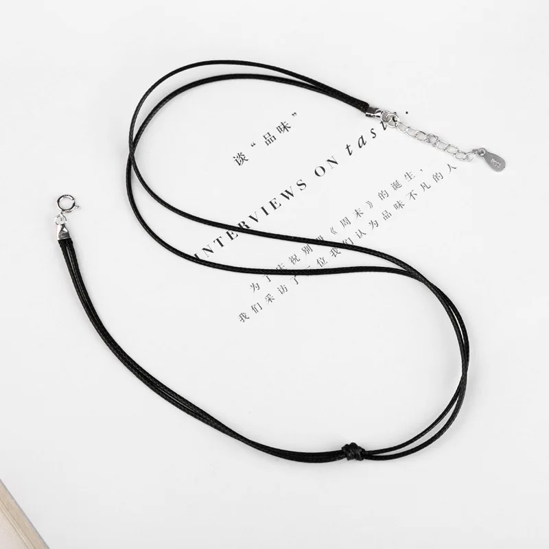 silver necklaces minimalism argent 925 kettingen voor vrouwen collares mujer collier femme pendant necklace leather chain choker | Украшения
