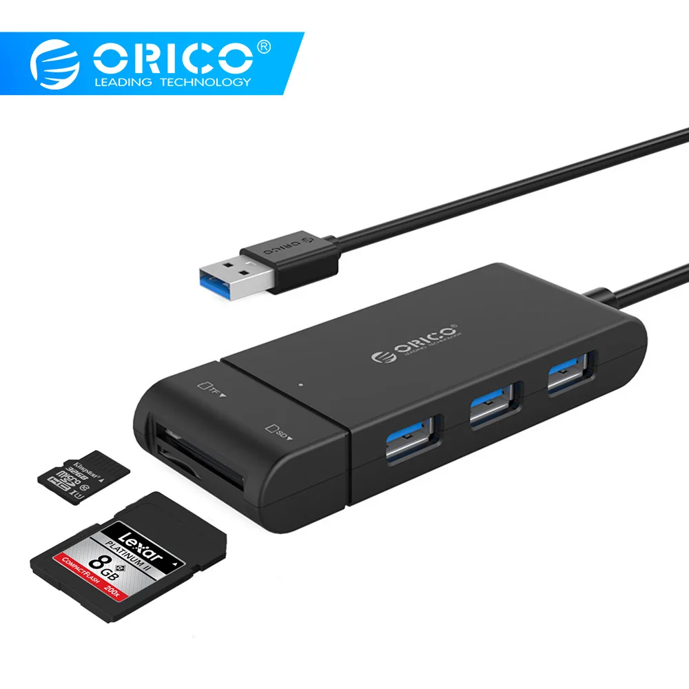 ORICO 3 порта USB 0 концентратор с SD/TF кард-ридер адаптер для чтения карт памяти