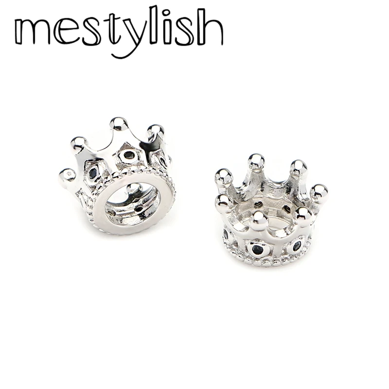 Mestylish 10 шт./лот 6 мм микро паве черный кубический цирконий Корона шармы