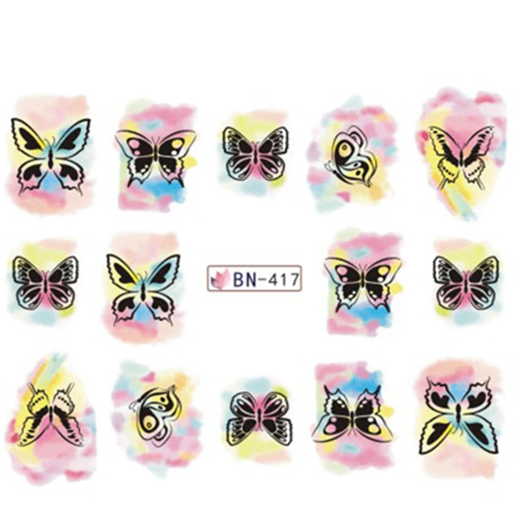 12 видов конструкций ногтей акварельные наклейки Красота татуировки временно