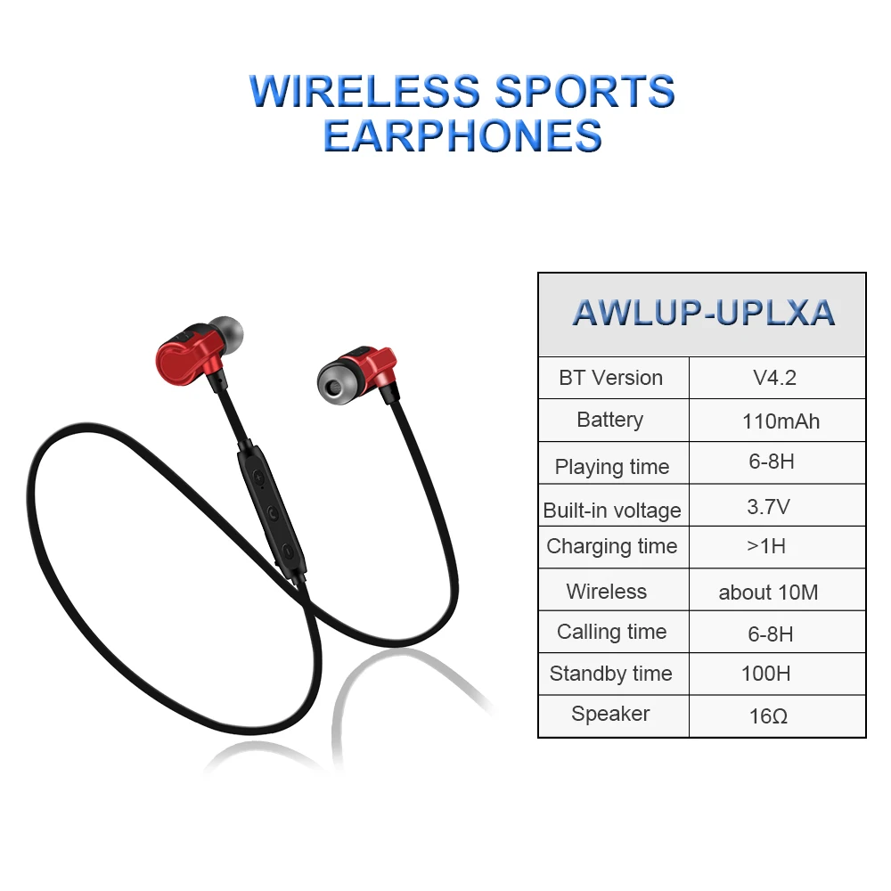 ALWUP UP LXA магнитные Bluetooth наушники стерео Спортивные Беспроводные с микрофоном для