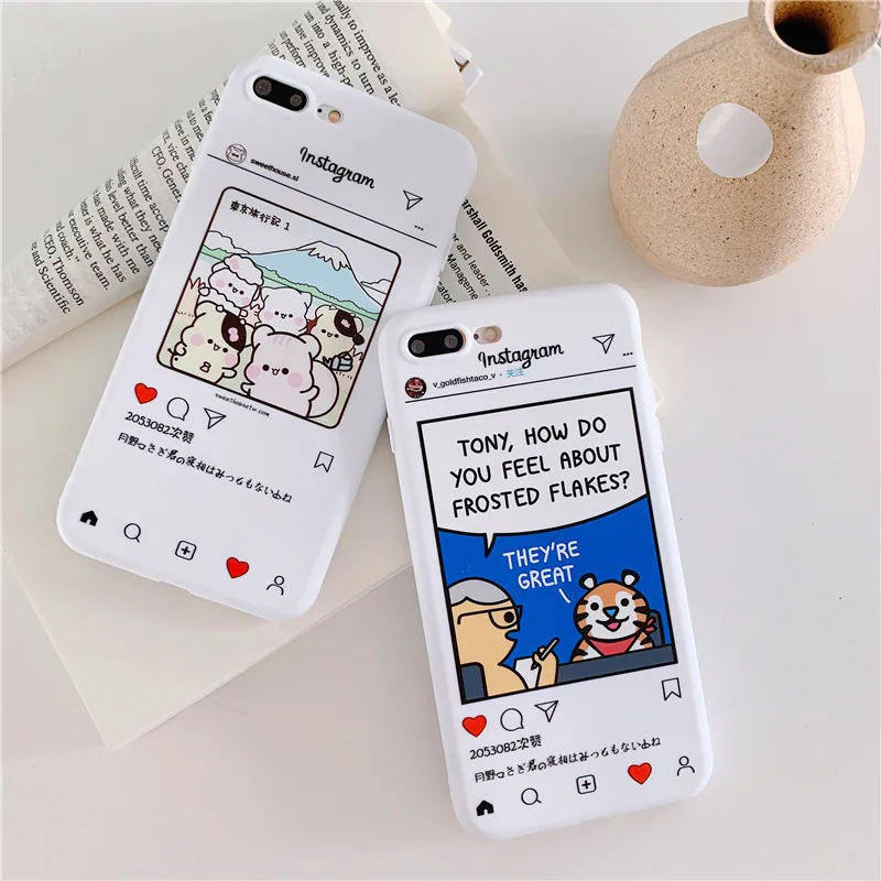 Чехол с милыми мультяшными персонажами для iPhone X XS MAX XRWhite background text dialog box