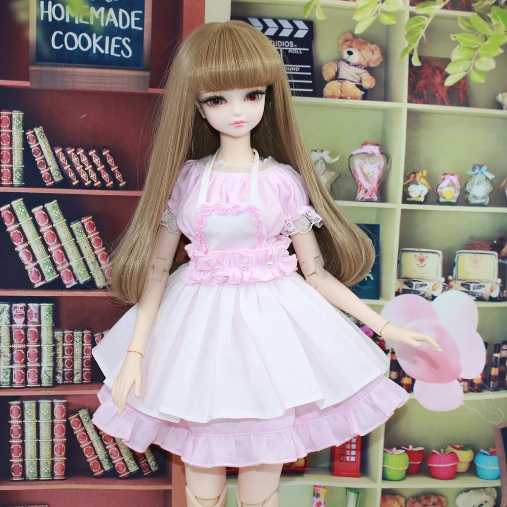 Одежда для 1/4 BJD кукла 45 см Jiont Body розовый костюм горничной с фартуком Forturn Days