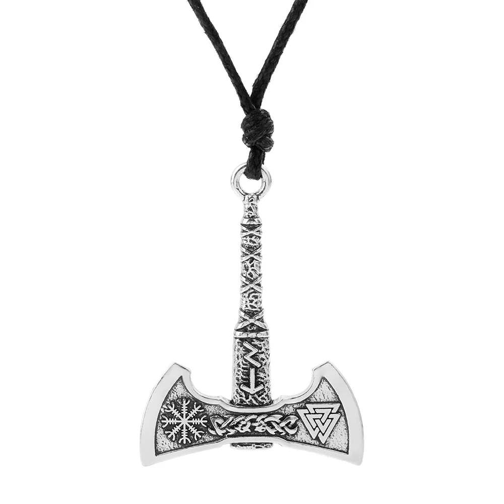 Davapara Viking Valknut и Vegvisir Компас подвеска в виде топора ожерелье Прямая поставка