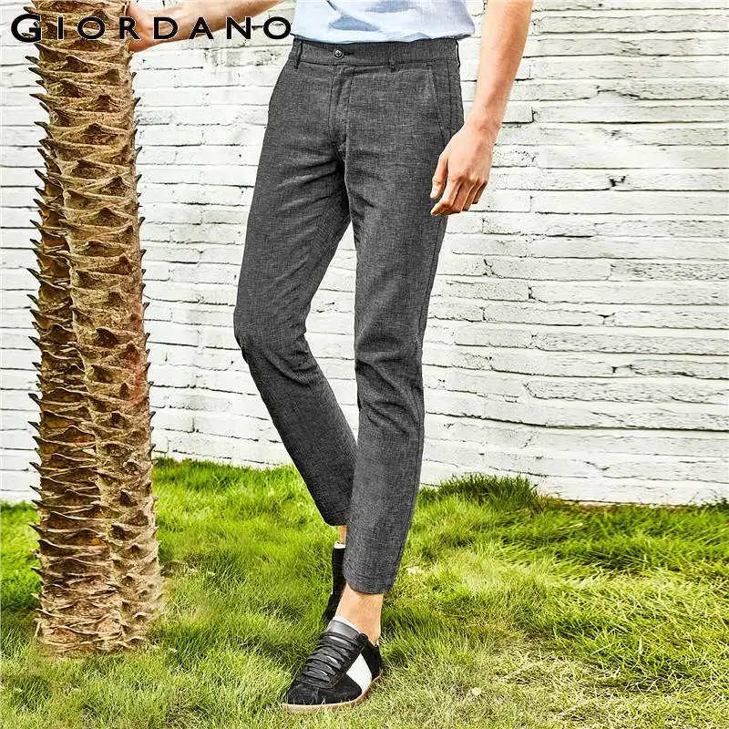 Giordano .мужские повседневные брюки на средней талии из натурального хлопка есть