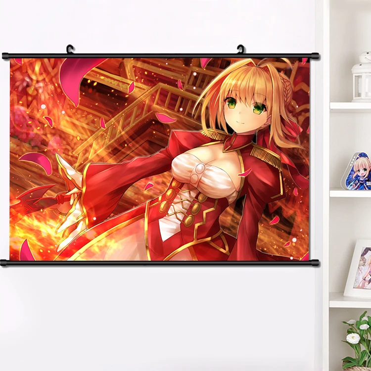 Японская игра Аниме FGO Fate/Экстра Nero сабля прокрутки плакат манга настенные