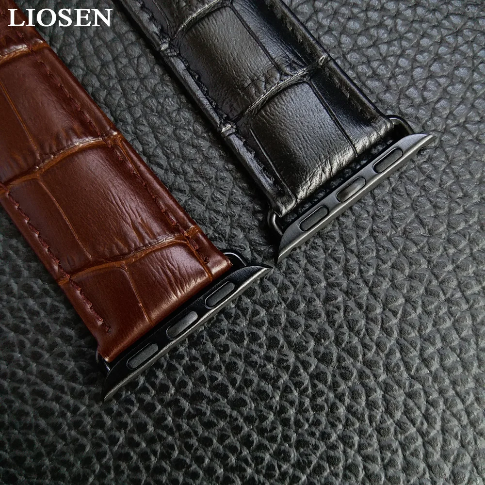 Ремешок LIOSEN для Apple Watch Series 1 2 3 браслет из натуральной кожи наручных часов 38 мм 42