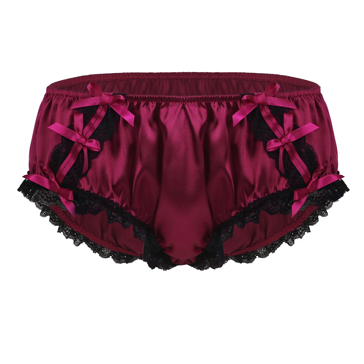 Wine Red Гей купальник Мужское нижнее белье Низкая талия эластичный бикини купальный костюм бандаж атласное нижнее белье нежные трусы нижнее белье, мужские трусы - Цвет: Wine Red