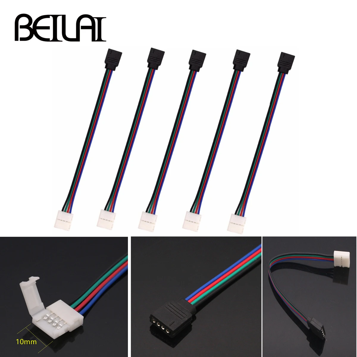 4pin 5pin RGB Светодиодная лента Разъем бесплатная сварка для SMD 5050 Гибкие Огни