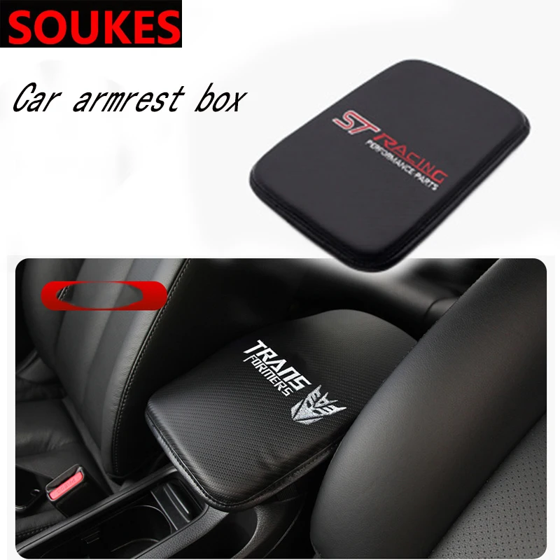 Кожаный нескользящий подлокотник ST с эмблемой гоночного автомобиля коврики для