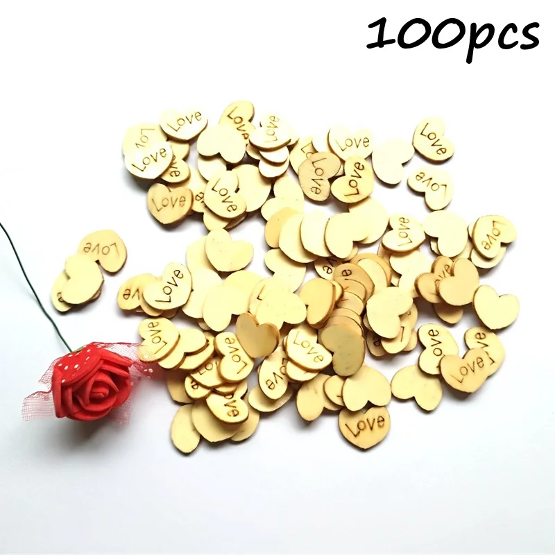 100 шт деревянные пуговицы с сердечком для украшения одежды DIY аксессуары для скрапбукинга товары для шитья и рукоделия 187112