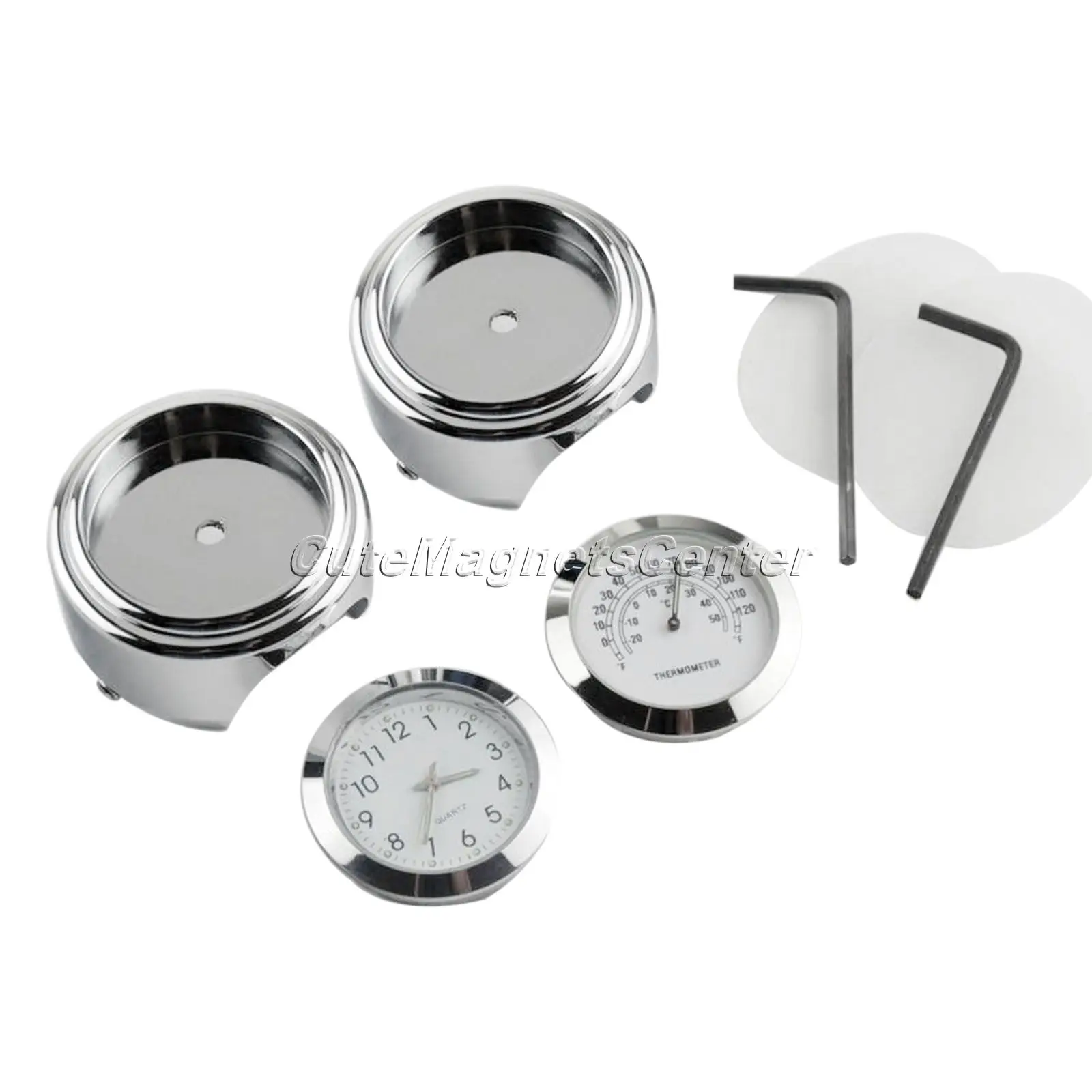 Часы мотоциклетные с термометром и алюминиевым ремешком 7/8 дюйма 1 дюйм|motorcycle clock