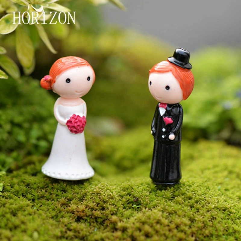 2 шт./партия фигурки кавай Фигурка пара женится на свадьбе микро ландшафт Сделай