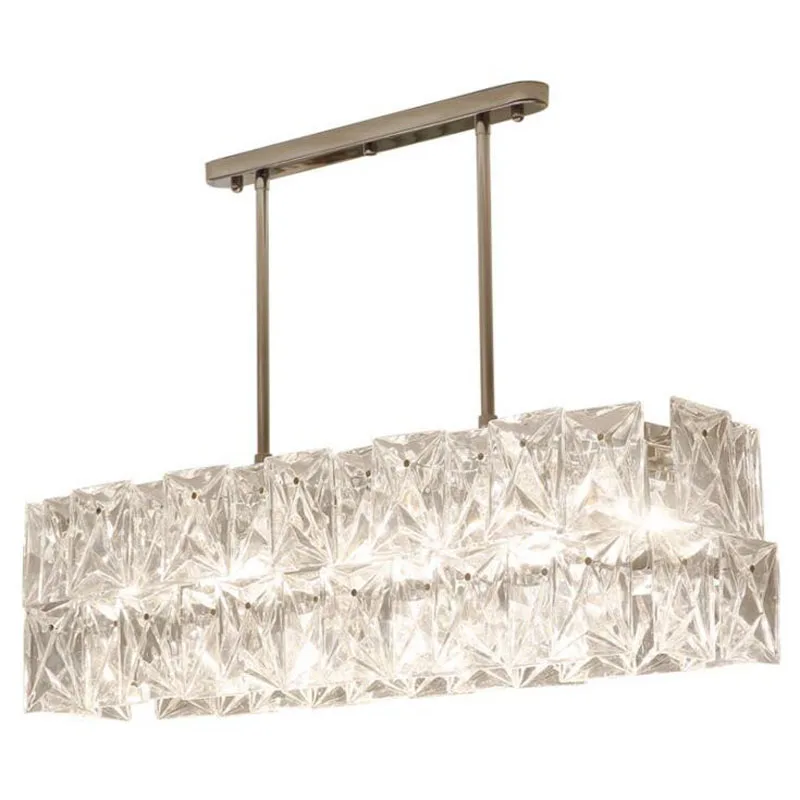 

Long restaurant chandeliers creative wrought iron crystal bar lighting modern minimalist living room dining table lamps LED lamp