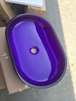 Oval Bathroom Resin Counter Top Sink Vessel Cloakroom Vanity Above Counter Colored Washbasin RS38279-490