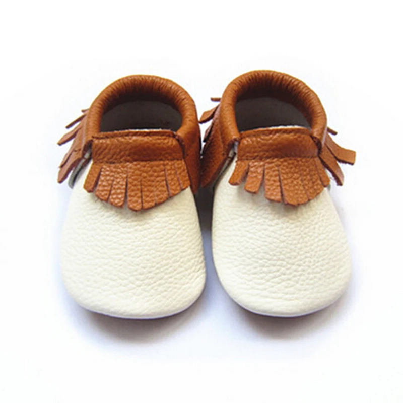 

newborn Genuine Leather Baby moccasins first Walkers Soft brown Baby boy shoes infant Fringe Shoes