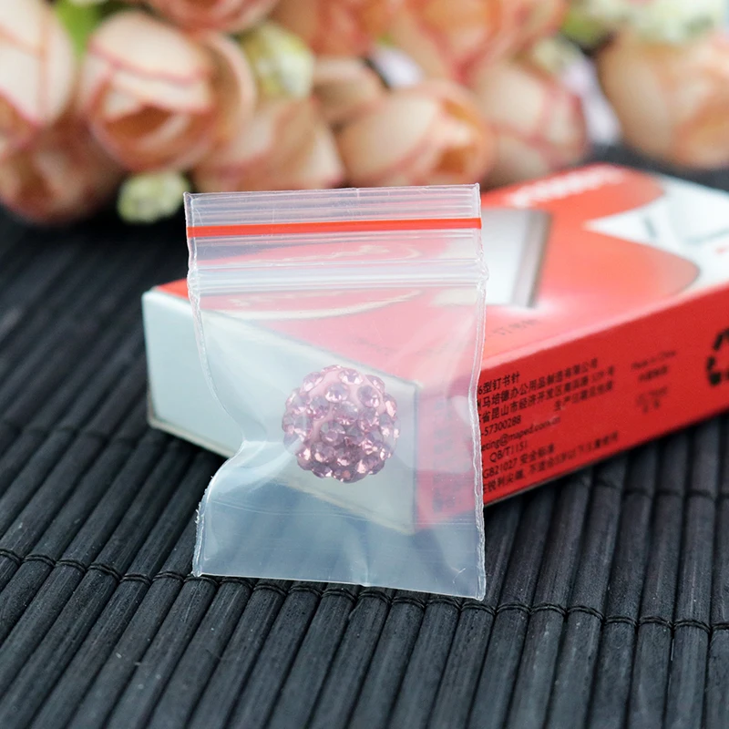 

High Quality 1000pcs/lot Jewelry Ziplock Zip Zipped Lock Reclosable Plastic Poly Clear Bags Vacuum Bag 3.5x4cm