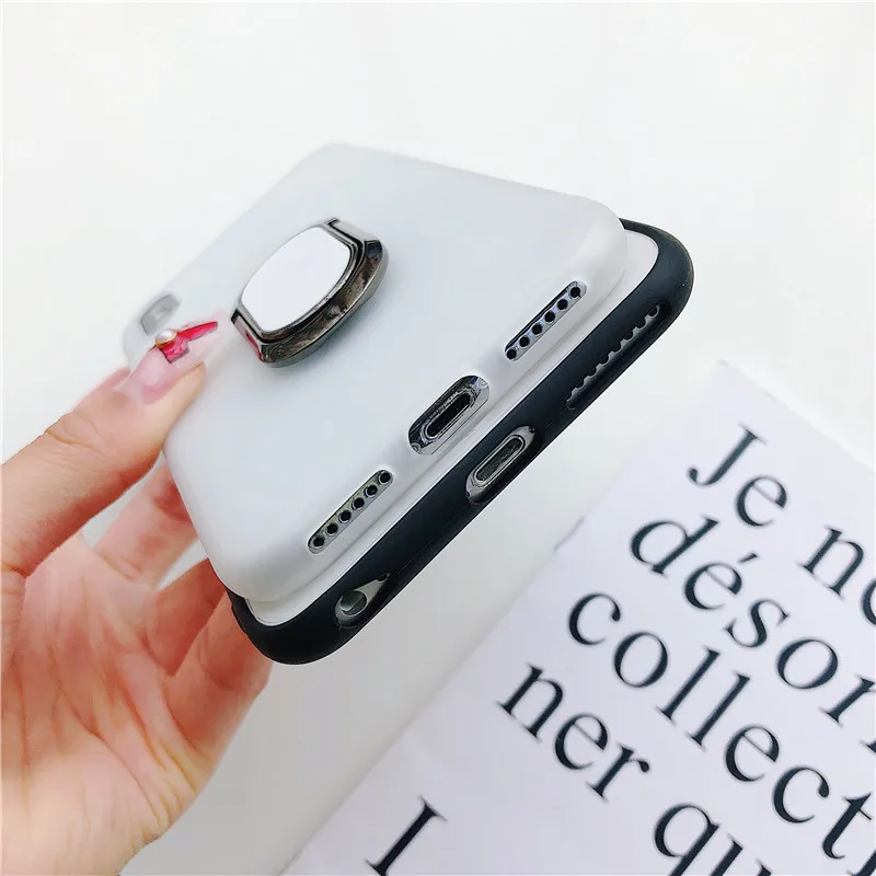 Mouplayca для iPhone 7 8 Plus металлическое кольцо Поддержка Автомобильный держатель с